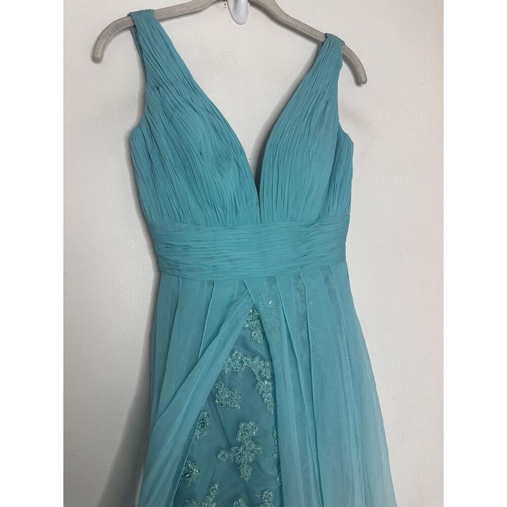 Sherri Hill Ombre Aqua to Pink High-Low Cocktail Dress - Picture 8 of 13